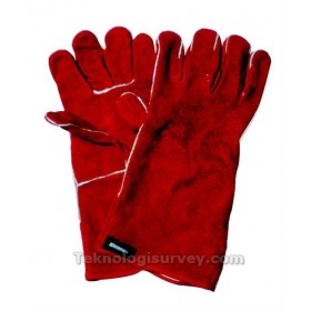 Welding Glove 14in Red Leather